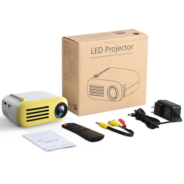 YG200 Portable LED Pocket Mini Projector AV USB SD HDMI Video Movie Game Home Theater Video Projector, US Plug(Black and White) - LED Projector by buy2fix | Online Shopping UK | buy2fix