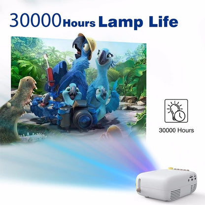 YG200 Portable LED Pocket Mini Projector AV USB SD HDMI Video Movie Game Home Theater Video Projector, US Plug(Black and White) - LED Projector by buy2fix | Online Shopping UK | buy2fix