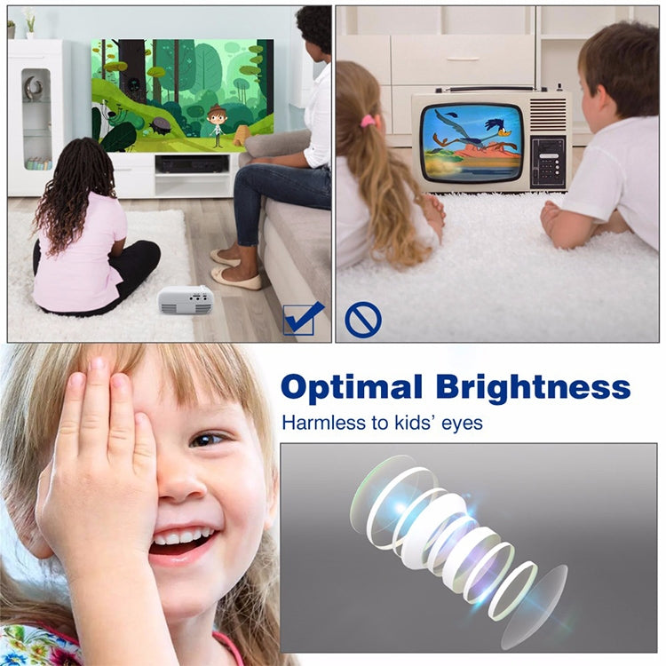 YG200 Portable LED Pocket Mini Projector AV USB SD HDMI Video Movie Game Home Theater Video Projector, US Plug(Black and White) - LED Projector by buy2fix | Online Shopping UK | buy2fix