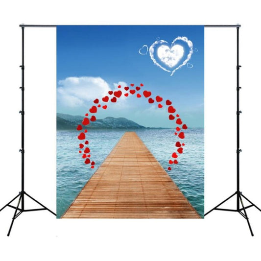 1.5m x 2.1m Simulation 3D Beach Seascape Coconut Tree Photo Photography Background Cloth(4131) - Valentines Day by buy2fix | Online Shopping UK | buy2fix