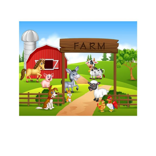 2.1m x 1.5m Animal Farm Children Birthday Theme Photography Background Cloth - Birthday Party by buy2fix | Online Shopping UK | buy2fix