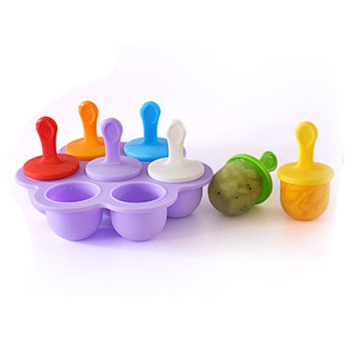 Silicone Mini Ice Pops Mold Ice Cream Ball Lolly Maker Popsicle Molds Baby DIY Food Supplement Tool(Light Purple) - Food Molds by buy2fix | Online Shopping UK | buy2fix