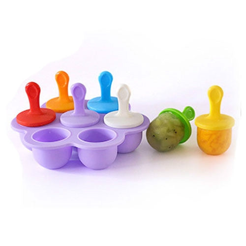Silicone Mini Ice Pops Mold Ice Cream Ball Lolly Maker Popsicle Molds Baby DIY Food Supplement Tool(Light Purple) - Food Molds by buy2fix | Online Shopping UK | buy2fix
