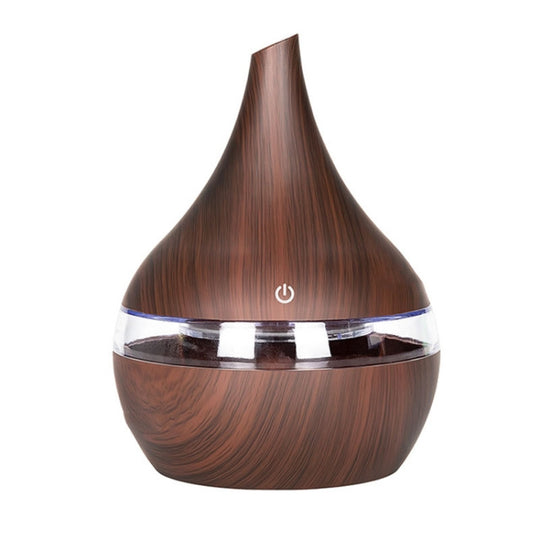 300ml USB Electric Aroma Air Diffuser Wood Ultrasonic Air Humidifier Essential Oil Aromatherapy Cool Mist Maker(Oblique Deep Wood Grain)