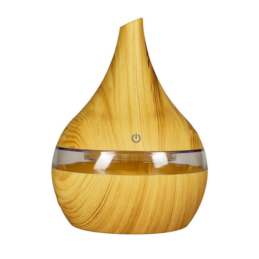 300ml USB Electric Aroma Air Diffuser Wood Ultrasonic Air Humidifier Essential Oil Aromatherapy Cool Mist Maker(Oblique Mouth Light Wood Grain) - Air Purifiers & Accessories by buy2fix | Online Shopping UK | buy2fix