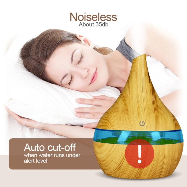 300ml USB Electric Aroma Air Diffuser Wood Ultrasonic Air Humidifier Essential Oil Aromatherapy Cool Mist Maker(Oblique Deep Wood Grain) - Air Purifiers & Accessories by buy2fix | Online Shopping UK | buy2fix