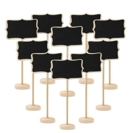 10 PCS Blackboard Wooden Chalkboard Mini Message Notice Board Table Wedding Party Decoration - Message Boards by buy2fix | Online Shopping UK | buy2fix