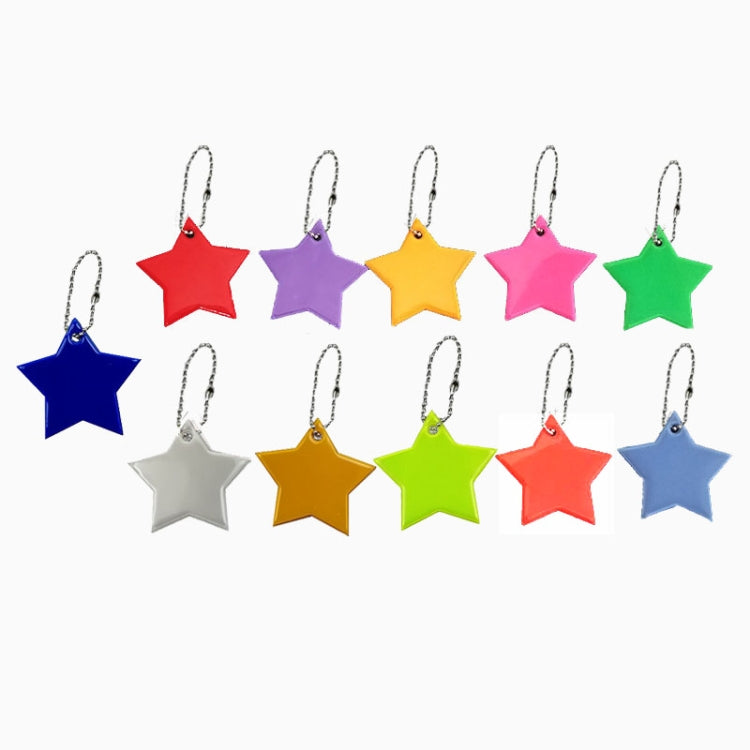 2 PCS Little Star Soft PVC Reflector Reflective Keychain Bag Pendant Accessories High Visibility Keyrings(green) by buy2fix