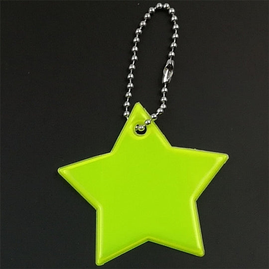 2 PCS Little Star Soft PVC Reflector Reflective Keychain Bag Pendant Accessories High Visibility Keyrings(yellow)