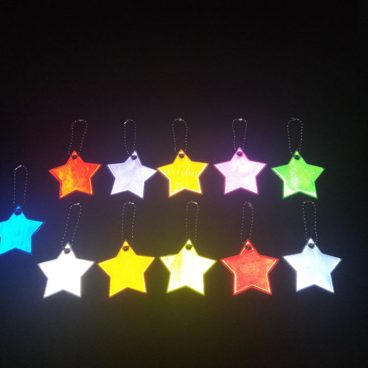 2 PCS Little Star Soft PVC Reflector Reflective Keychain Bag Pendant Accessories High Visibility Keyrings(yellow) by buy2fix