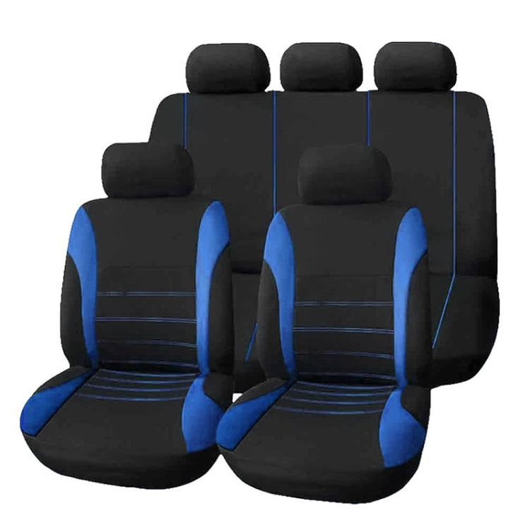 9 PCS Four Seasons Universal Seat Cover Cushion Car Fur Seat Covers Set Universal Cushion(Blue) by buy2fix