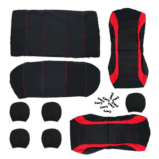 9 PCS Four Seasons Universal Seat Cover Cushion Car Fur Seat Covers Set Universal Cushion(Red) by buy2fix