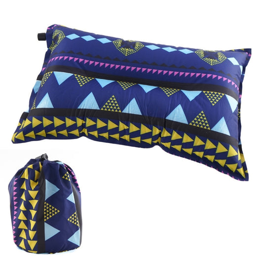 Portable Ethnic Style Automatic Inflatable Pillows Outdoor Camping Tent Camping Equipment Car Travel Pillows(Navy Blue Stripes) - Others by buy2fix | Online Shopping UK | buy2fix