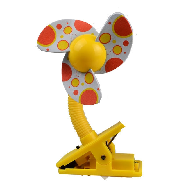 Baby Crib Stroller Fan Mini Portable Clip USBCharging Dormitory Office Small Electric Fan(Yellow) by buy2fix