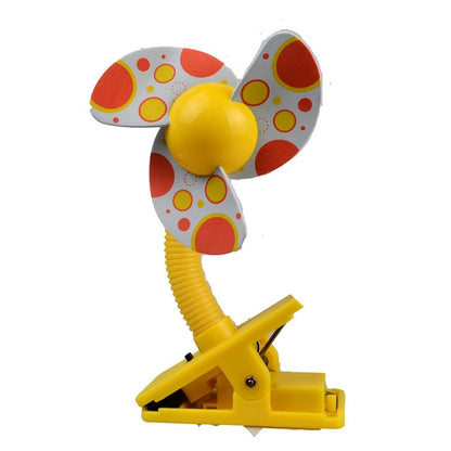 Baby Crib Stroller Fan Mini Portable Clip USBCharging Dormitory Office Small Electric Fan(Yellow) by buy2fix