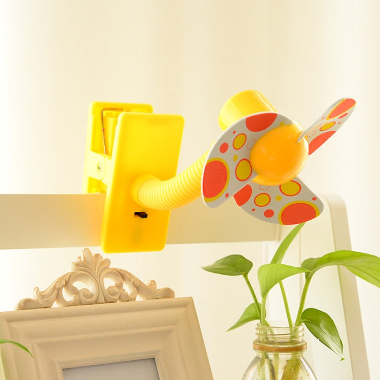 Baby Crib Stroller Fan Mini Portable Clip USBCharging Dormitory Office Small Electric Fan(Yellow) by buy2fix