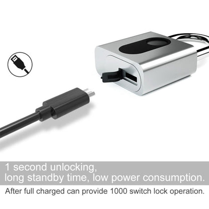 USB Rechargeable Door Lock Fingerprint Padlock Quick Unlock Security Keyless Smart Metal Lock - Padlocks by buy2fix | Online Shopping UK | buy2fix