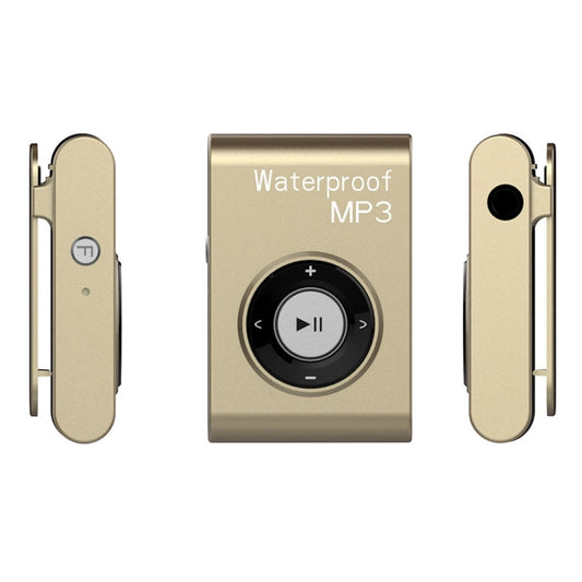 C26 IPX8 Waterproof Swimming Diving Sports MP3 Music Player with Clip & Earphone, Support FM, Memory:8GB(Gold) - MP3 Player by buy2fix | Online Shopping UK | buy2fix