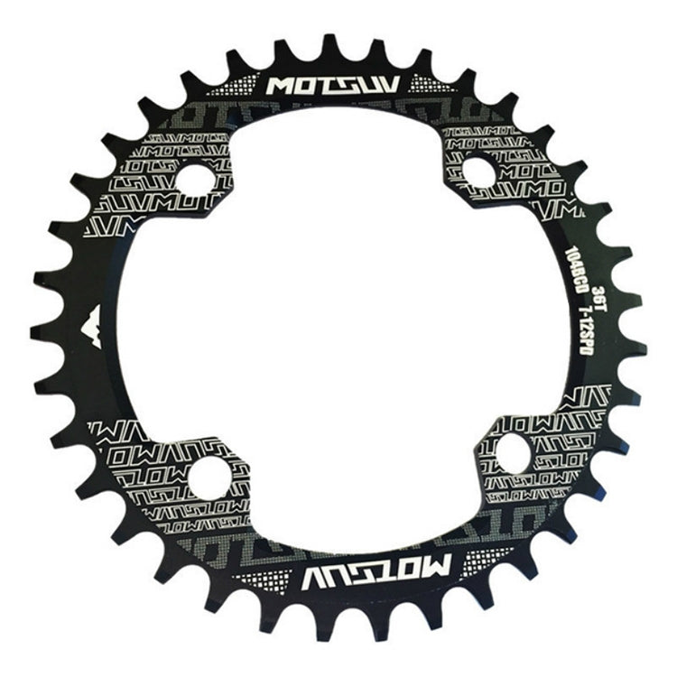 MOTSUV Narrow Wide Chainring MTB Bicycle 104BCD Tooth Plate Parts(Black) by buy2fix