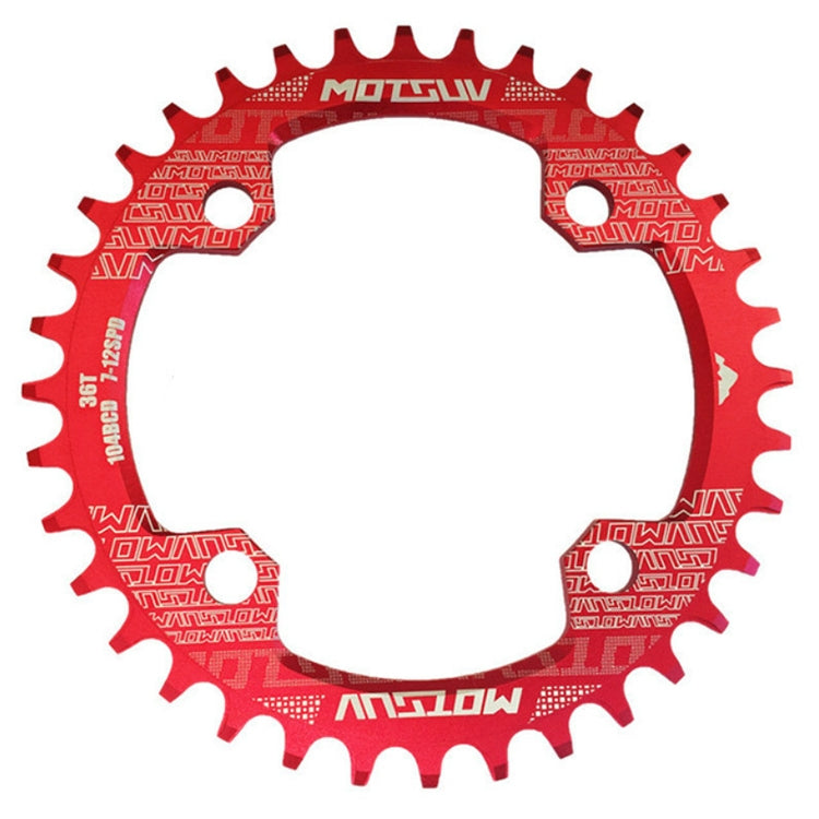 MOTSUV Narrow Wide Chainring MTB Bicycle 104BCD Tooth Plate Parts(Red) by MOTSUV