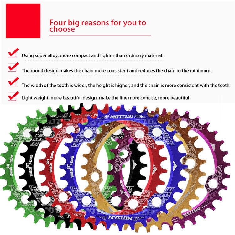 MOTSUV Narrow Wide Chainring MTB Bicycle 104BCD Tooth Plate Parts(Purple) by MOTSUV