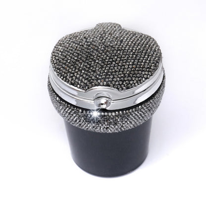 Studded Diamond Car Ashtray with Led Lamp(Bright Black) by buy2fix