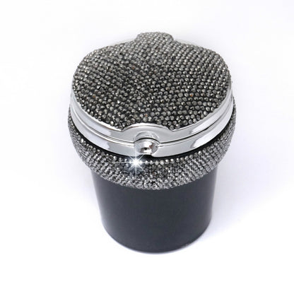 Studded Diamond Car Ashtray with Led Lamp(Bright Black) by buy2fix