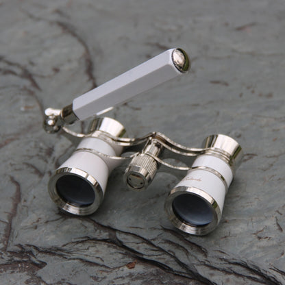 Metal 3 X 25 Lady With Handle Chrome Double Cylinder Telescope( Pearl white) - Binoculars by buy2fix | Online Shopping UK | buy2fix