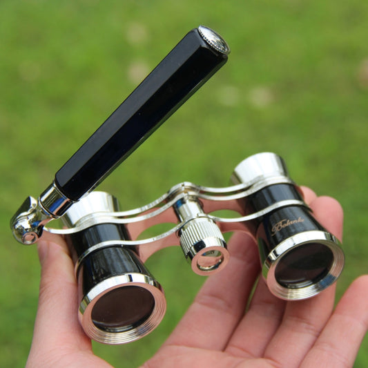 Metal 3 X 25 Lady With Handle Chrome Double Cylinder Telescope(Black) - Binoculars by buy2fix | Online Shopping UK | buy2fix