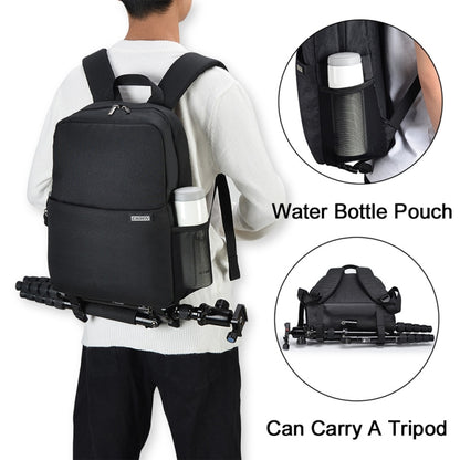 CADeN L4 Double-layer Casual Computer Backpack Multi-function Digital Camera Bag (Black) - Backpack by CADeN | Online Shopping UK | buy2fix