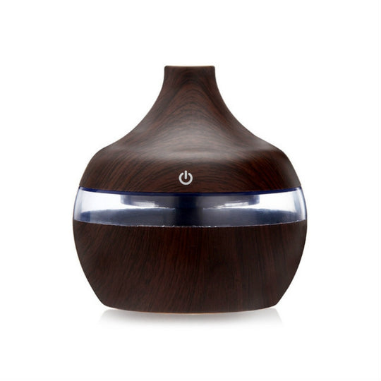 Humidificateur muet de purificateur d'air d'aromathérapie de grain de bois d'USB de forme de goutte d'eau de 300ML, couleur: grain de bois profond