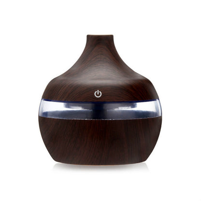300ML Waterdrop Shape USB Wood Grain Aromatherapy Air Purifier Mute Humidifier, Color: Deep Wood Grain - Air Purifiers & Accessories by buy2fix | Online Shopping UK | buy2fix