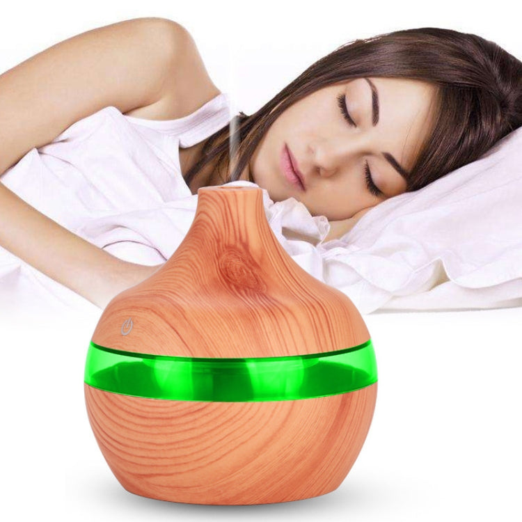 300ML Waterdrop Shape USB Wood Grain Aromatherapy Air Purifier Mute Humidifier, Color: Deep Wood Grain - Air Purifiers & Accessories by buy2fix | Online Shopping UK | buy2fix