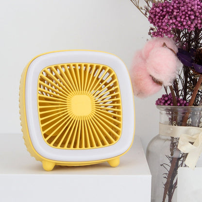 USB Rechargeable Desktop Fan Multifunctional Handheld Pocket Fan(Yellow) by buy2fix