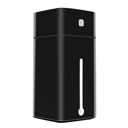 Humidificateur d'air à ultrasons USB diffuseur d'arôme d'huile essentielle LED veilleuse purificateur de brume de pulvérisation, 1000 ml (noir)