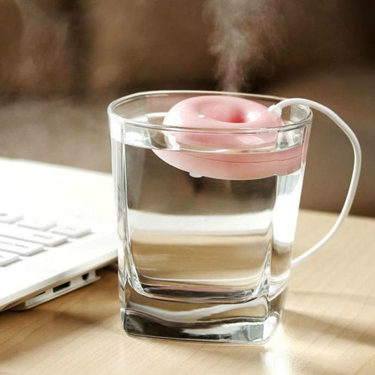 Donut Shape Mini USB Air Humidifier Aroma Diffuser Purifier(Pink) - Air Purifiers & Accessories by buy2fix | Online Shopping UK | buy2fix