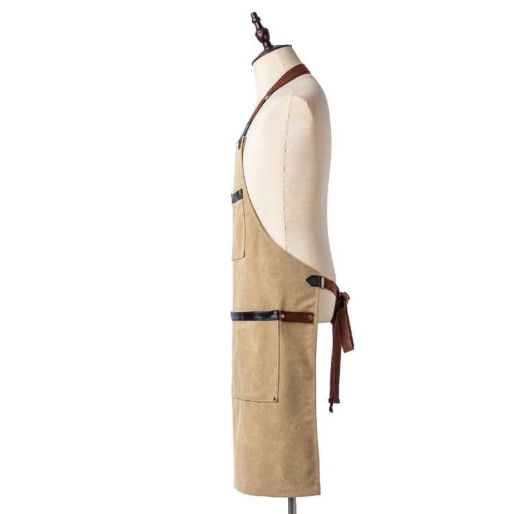 Washed Canvas Apron Chef Cafe Shop BBQ Hairdresser Aprons(Black) - Aprons & Caps by buy2fix | Online Shopping UK | buy2fix