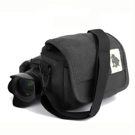 Universal DSLR Camera Shoulder Bag Canvas Photo Handbag, External size: 19 x 17 x 10mm(Black) by buy2fix