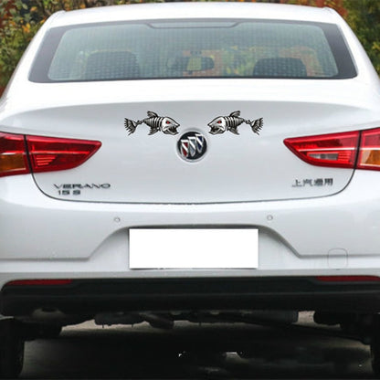 10 PCS Horror Skeleton Shark Fishing Daren Cover Scratch Reflective Waterproof Personality Body Sticker 25*13cm by buy2fix