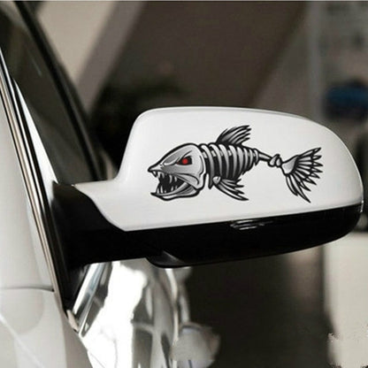 10 PCS Horror Skeleton Shark Fishing Daren Cover Scratch Reflective Waterproof Personality Body Sticker 25*13cm by buy2fix