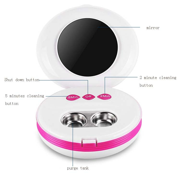 Jie Kang Contact Lens Cleaner and Contact Lens Automatic Cleaning Machine Box(Girlish Pink) - Ultrasonic Cleaner by buy2fix | Online Shopping UK | buy2fix