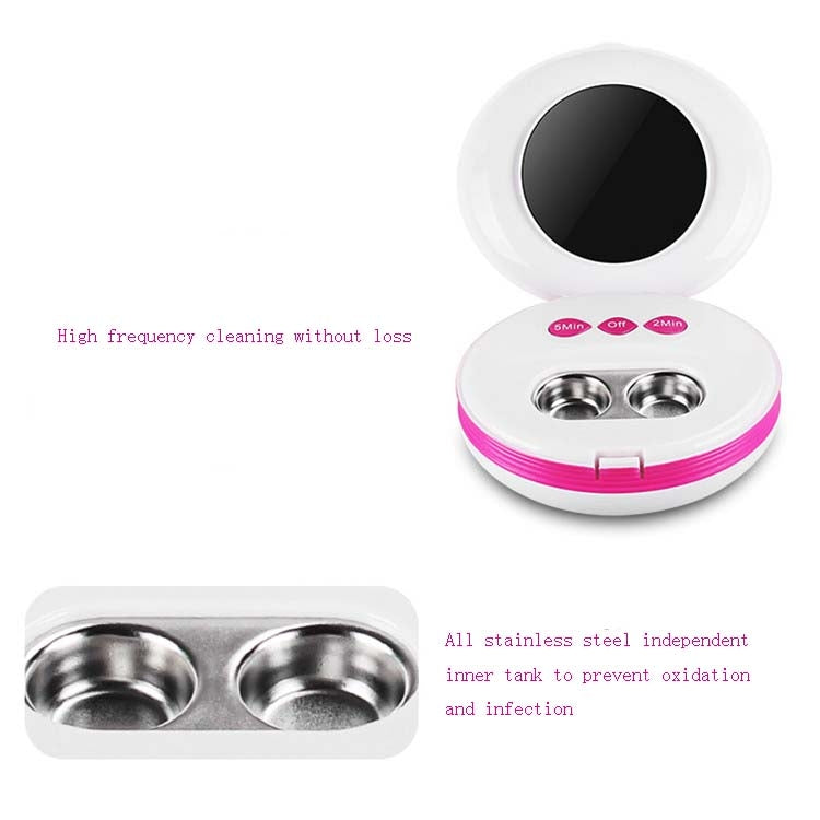 Jie Kang Contact Lens Cleaner and Contact Lens Automatic Cleaning Machine Box(Girlish Pink) - Ultrasonic Cleaner by buy2fix | Online Shopping UK | buy2fix