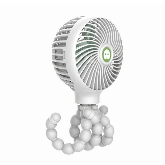 Octopus Deformed Cartoon Folding USB Rechargeable Mini Handheld Fan(White) by buy2fix