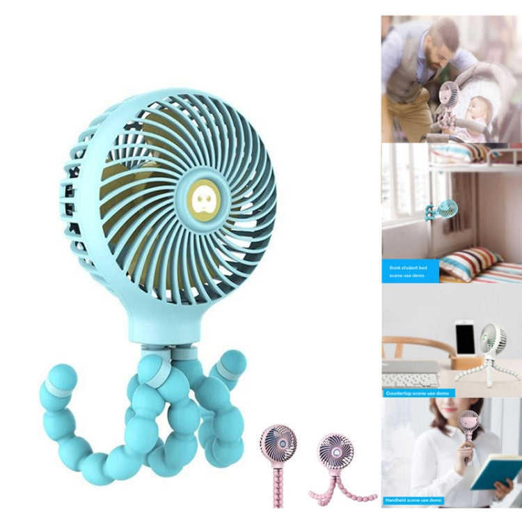 Octopus Deformed Cartoon Folding USB Rechargeable Mini Handheld Fan(White) by buy2fix