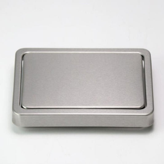 Embedded Type Stainless Steel Swing Cover Flip Kitchen Countertop Trash Can Lid  Cap, Size:Square 16.2x22.7cm(Silver) - Trash Bin & Bags by buy2fix | Online Shopping UK | buy2fix