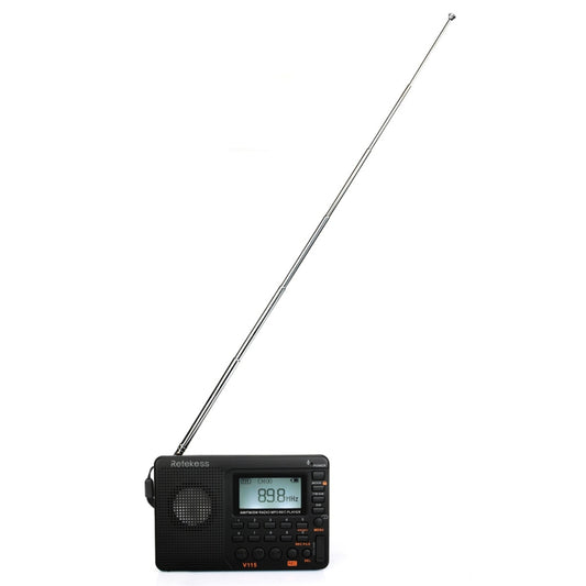 Retekess V-115 Full Band Radio FM AM Portable MP3 Player(Black) - Radio Player by buy2fix | Online Shopping UK | buy2fix