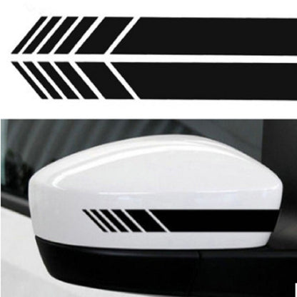 10 PCS Simple Rearview Mirror Car Stickers Rearview Mirror Personality Scratches Reflective Car Stickers(Black) by buy2fix