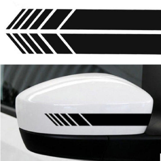 10 PCS Simple Rearview Mirror Car Stickers Rearview Mirror Personality Scratches Reflective Car Stickers(Black) by buy2fix