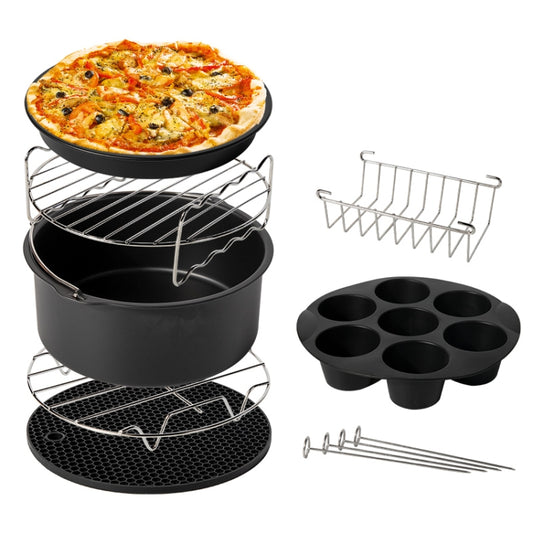 9 inch 12 in 1 Baking Grill Fryer Pan Air Fryer Accessories for 5.3QT-6.8QTup - Bulit-in Ovens & Accessories by buy2fix | Online Shopping UK | buy2fix