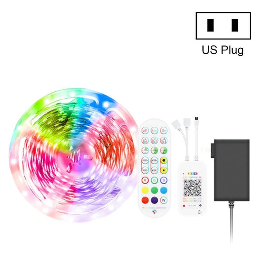 5M 150 LEDs Bluetooth Suit Smart Music Sound Control Light Strip Non-waterproof 5050 RGB Colorful Atmosphere LED Light Strip With 24-Keys Remote Control(US Plug) - Bare Board Light by buy2fix | Online Shopping UK | buy2fix